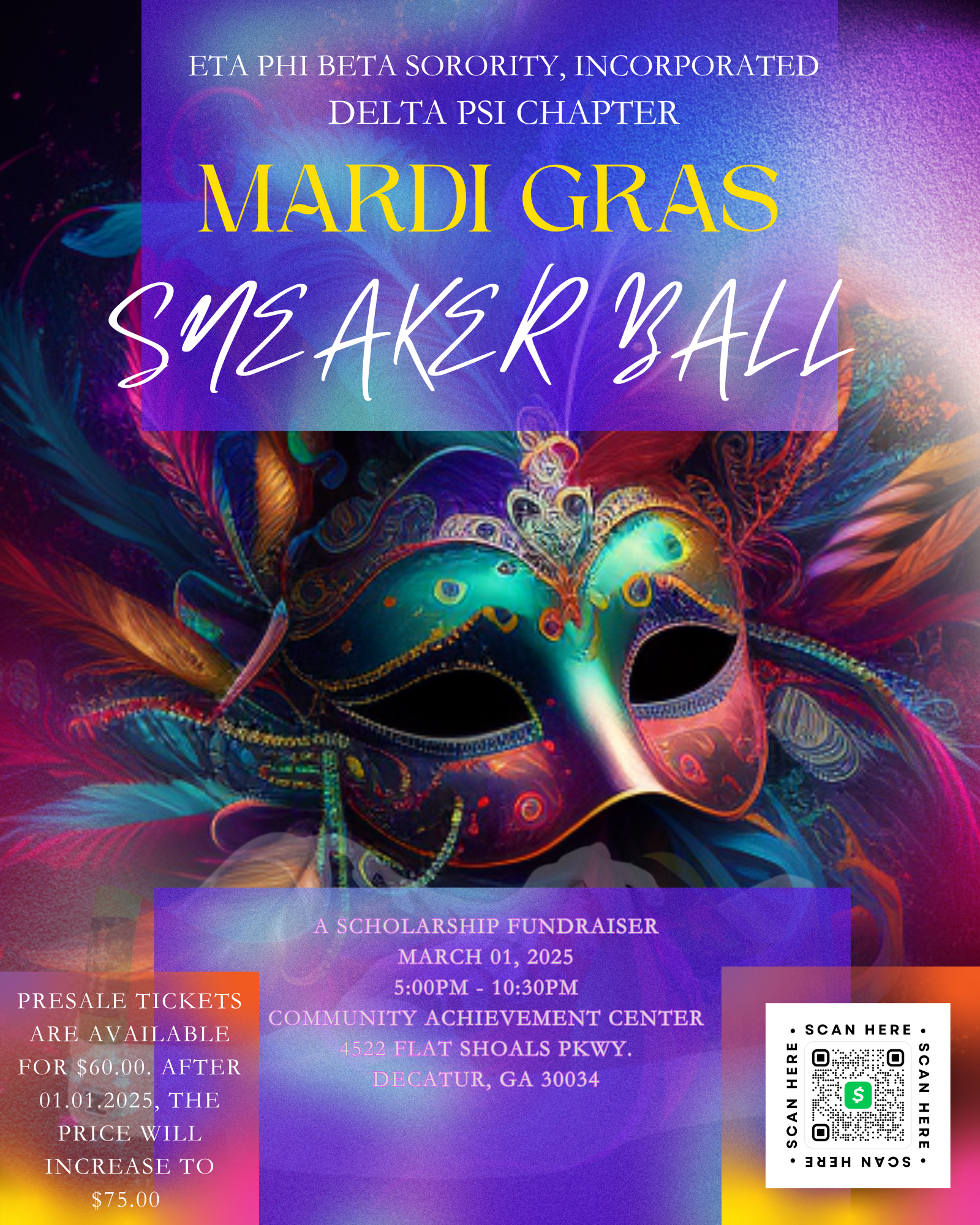 Mardi Gras Masquerade Party Instagram Post (8 x 10 in)